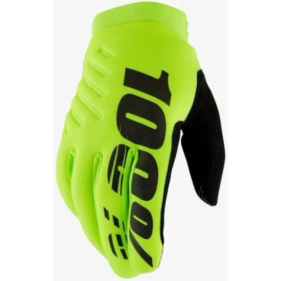 100% Brisker Gyerek MX Kesztyű (Fluo) 10004-00011-YXL