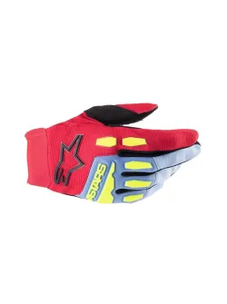 Alpinestars Full Bore Gyerek MX Kesztyű (Piros-K&eacute;k-Fekete) 3543622-7067-2XS