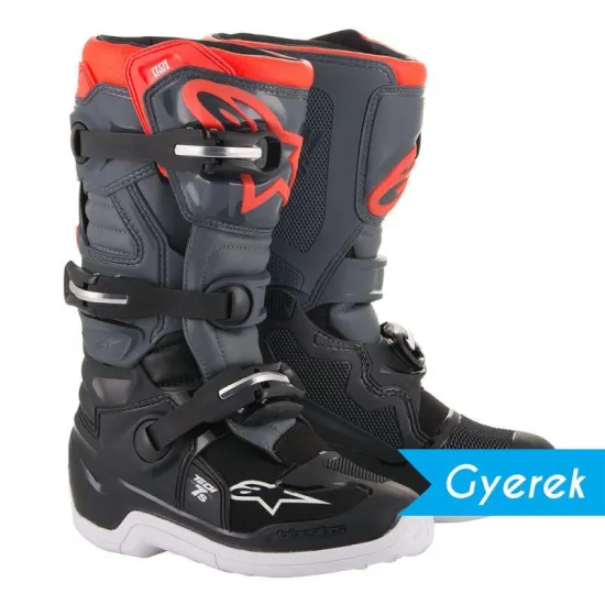 Alpinestars Tech 7S Gyerek Motocross Csizma (Szürke) 2015017-1133-2