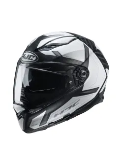 HJC F70 Z&aacute;rt Motoros buk&oacute;sisak (Fekete-Feh&eacute;r) 152875-M