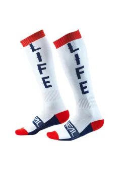 Oneal Moto Life MX Zokni (Feh&eacute;r-Piros-K&eacute;k) 0356-761