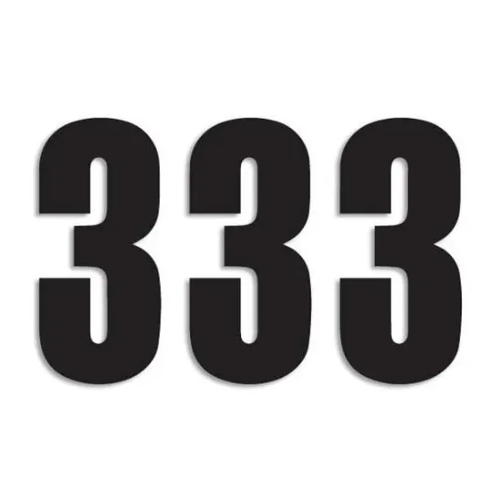 Rajtszám Matrica Egyenes (Fekete -13 cm) 5047/20/3