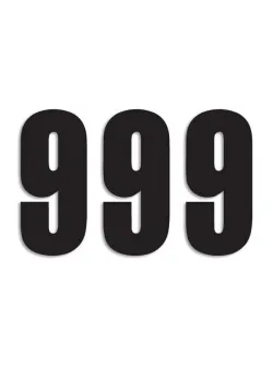 Autocolant drept pentru număr de concurs (negru &ndash; 13 cm) 5047/20/9